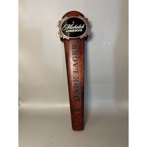 Michelob AmberBock Dark Lager Beer Tap Handle Wooden Draft Bar Pub Decor